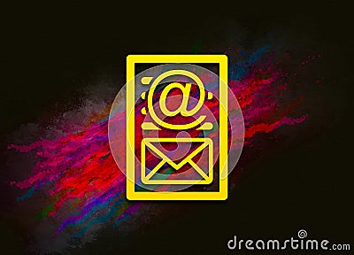Newsletter document page icon colorful paint abstract background brush strokes illustration design Cartoon Illustration