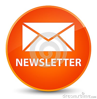 Newsletter elegant orange round button Cartoon Illustration