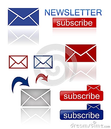 Newsletter icons Stock Photo