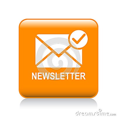 Newsletter mail icon button Cartoon Illustration