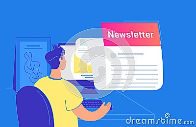 Newsletter monthly subscription flat vector illustration Vector Illustration