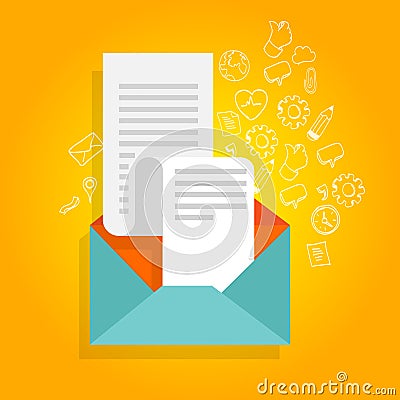 Newsletter promotion envelope bill icon Vector Illustration