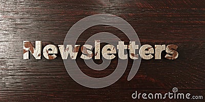 Newsletters - grungy wooden headline on Maple - 3D rendered royalty free stock image Stock Photo