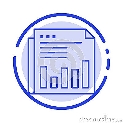 Newspaper, Business, Financial, Market, News, Paper, Times Blue Dotted Line Line Icon Vector Illustration