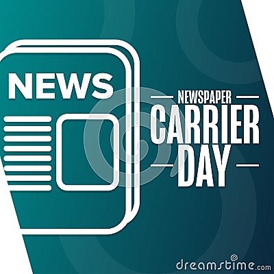 Newspaper Carrier Day. Holiday concept. Template for background, banner, card, poster with text inscription. Vector Vector Illustration