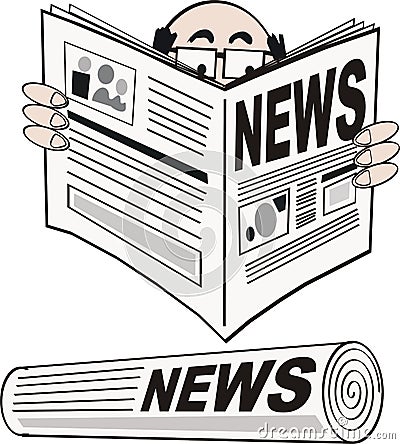 Newspaper cartoon Vector Illustration