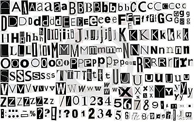 Newspaper Clippings Alphabet Royalty Free Stock Images - Image: 23078889