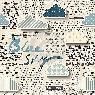 Newspaper with clouds. Vector Illustration