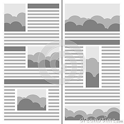 Newspaper design. Template page of the journal Vector Illustration