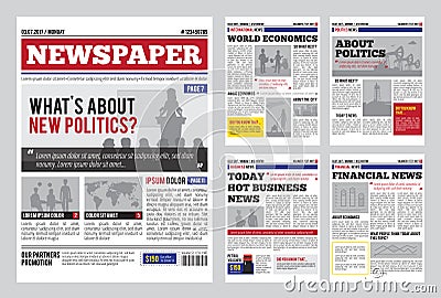 Newspaper Design Template Vector Illustration