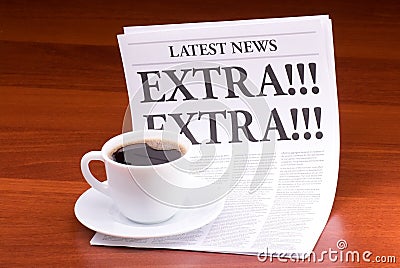 The newspaper EXTRA! EXTRA! Stock Photo