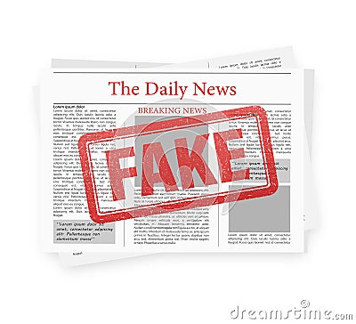 Newspaper, fake news, great design for any purposes. Vector editorial print layout. Newspaper template. Daily press Vector Illustration