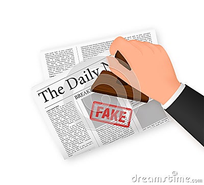 Newspaper, fake news, great design for any purposes. Vector editorial print layout. Newspaper template. Daily press Vector Illustration