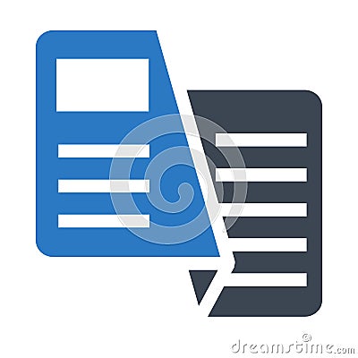 Newspaper glyphs double color icon Stock Photo