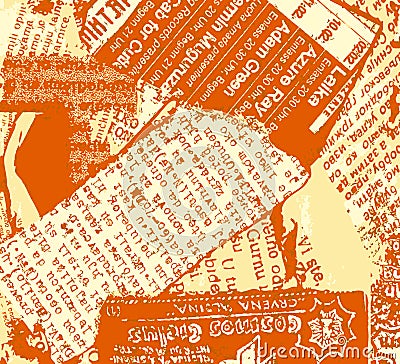 Newspaper grunge orange Vector Illustration