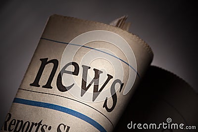 Newspaper headlines roll shown daily newspapers Stock Photo