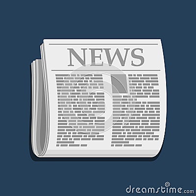 Newspaper Icon, Business News. Vector Vector Illustration