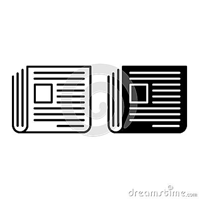 Newspaper Icon in flat style Vector Illustration