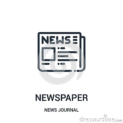 newspaper icon vector from news journal collection. Thin line newspaper outline icon vector illustration. Linear symbol for use on Vector Illustration