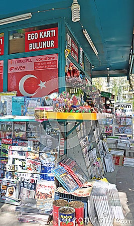 Newspaper kiosk Editorial Stock Photo