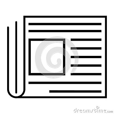 Newspaper line icon, outline vector sign, linear pictogram isolated on white. News symbol, logo illustration Vector Illustration