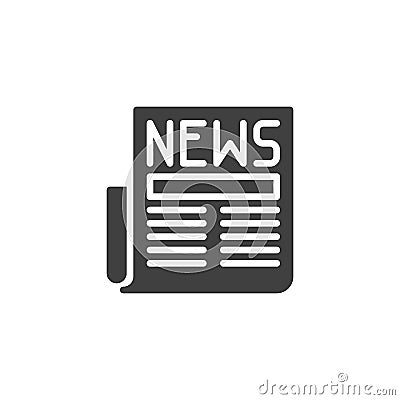 Newspaper with news article vector icon Vector Illustration