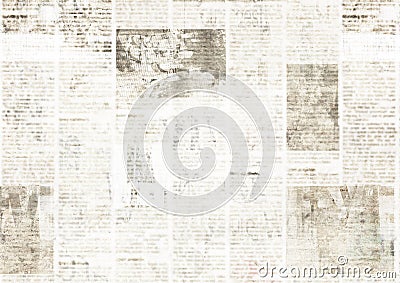 Newspaper with old grunge vintage unreadable paper texture background Vector Illustration