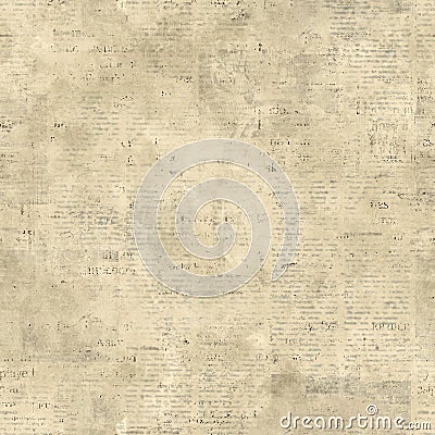 Newspaper seamless pattern with old vintage paper texture background Stock Photo