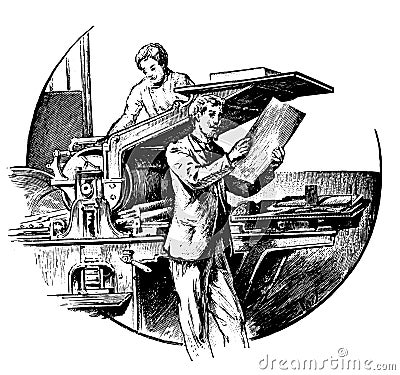 Newspaper printing | Antique Design Illustrations Cartoon Illustration