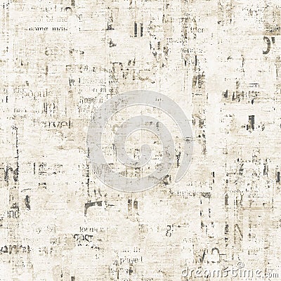 Newspaper seamless pattern with old vintage unreadable paper texture background Stock Photo