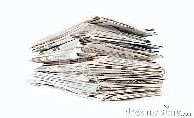 Newspaper stack Stock Photo