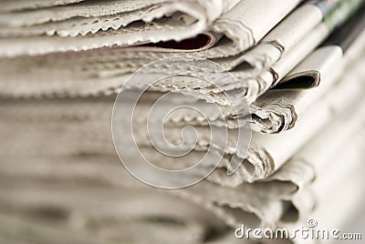 Newspaper Stack Stock Photo