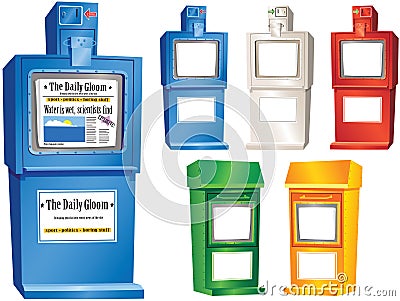 Newspaper vending stands Vector Illustration