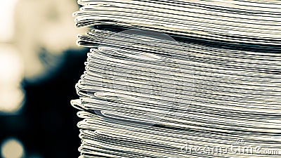 Newspapers folded and stacked Stock Photo