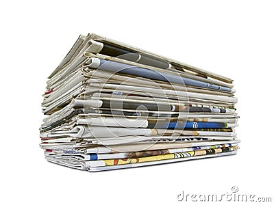 Newspapers isolated on white Stock Photo