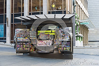 Newspapers and Magazine stand Editorial Stock Photo