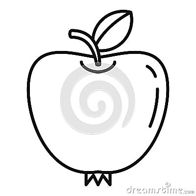 Newton apple icon, outline style Vector Illustration