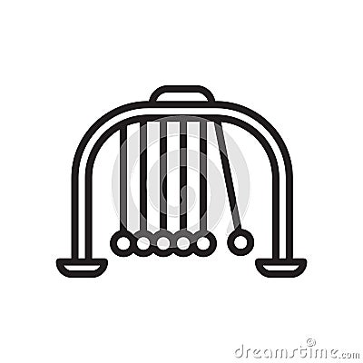 Newton cradle icon vector sign and symbol isolated on white back Vector Illustration