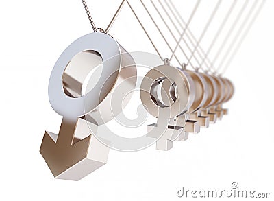 Newton's cradle men Stock Photo