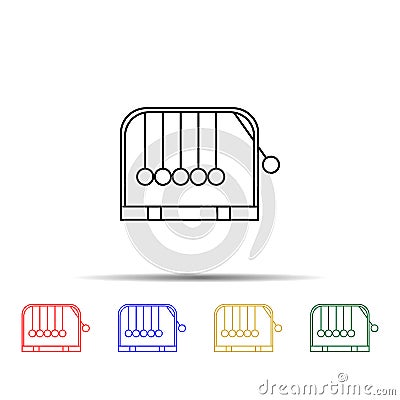 Newton\'s cradle multi color style icon. Simple thin line, outline vector of sciense icons for ui and ux, website or mobile Stock Photo