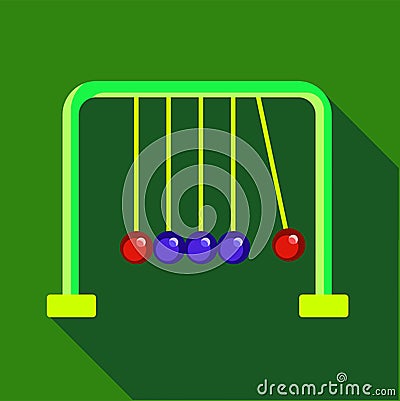 Newtons cradle icon, flat style Vector Illustration
