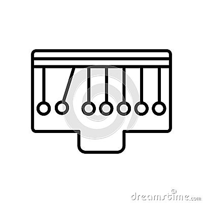 Newtons cradle icon vector isolated on white background, Newtons cradle sign , sign and symbols in thin linear outline style Vector Illustration