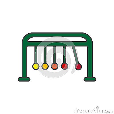 Newtons cradle icon vector sign and symbol isolated on white background, Newtons cradle logo concept Vector Illustration