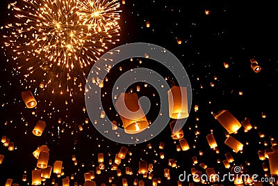 Newyear balloon traditional lantern Stock Photo