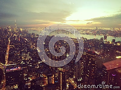 NewYork, sunset, View from the Empire State Building Editorial Stock Photo