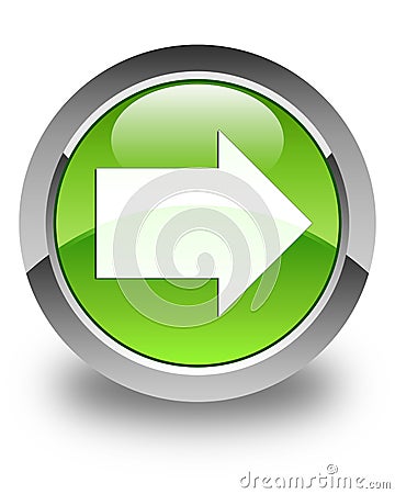 Next arrow icon glossy green round button Cartoon Illustration