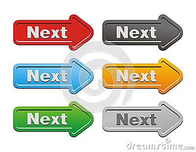 Next button sets - arrow buttons Stock Photo