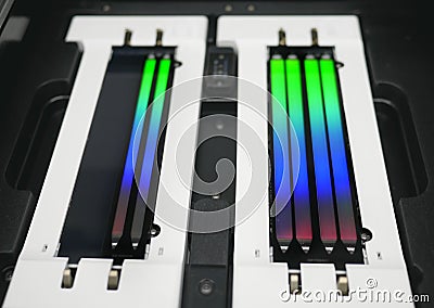 Next generation sequencing flow cell. genetic engineering, genetic modification, designer baby and cloning concept. cancer Stock Photo