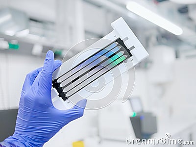 Next generation sequencing flow cell. genetic engineering, genetic modification, designer baby and cloning concept. cancer Stock Photo