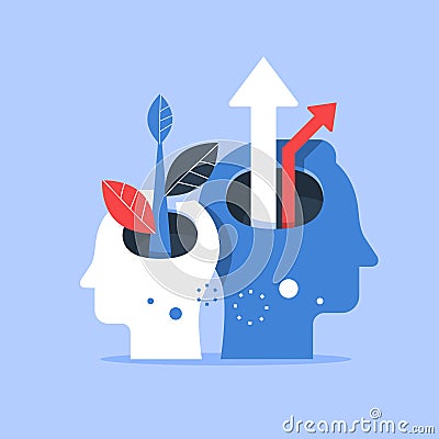 Next level improvement, training and mentoring, self esteem and confidence Vector Illustration
